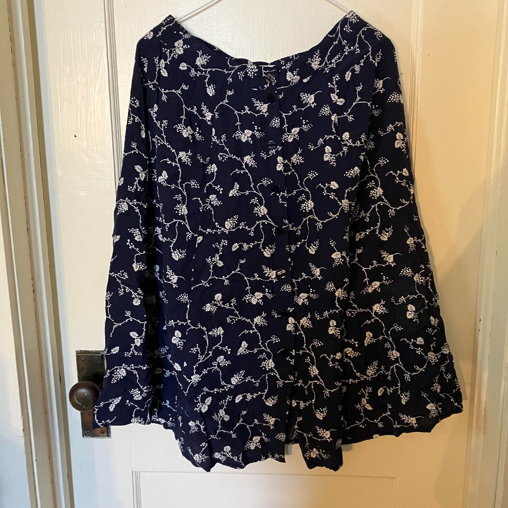 SAG Harbor Petite Navy Blue and Floral